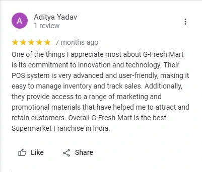 G-FRESH grocery franchise with green storefront